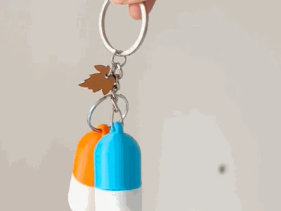 Portable Capsule Storage Keychain