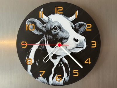 wall / desk clock cute cow