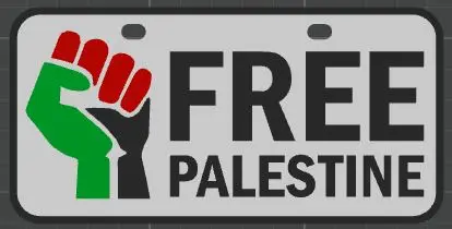 Matrícula para bicicleta Free Palestine