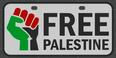 Matrícula para bicicleta Free Palestine