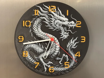 wall / desk clock cute chinese dragon