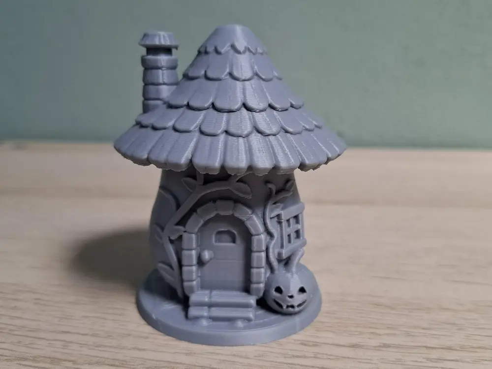 Enchanted Mushroom Cottage with Pumpkin Accent