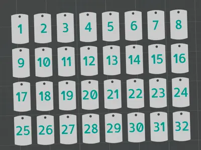 Numbered Dog Tags