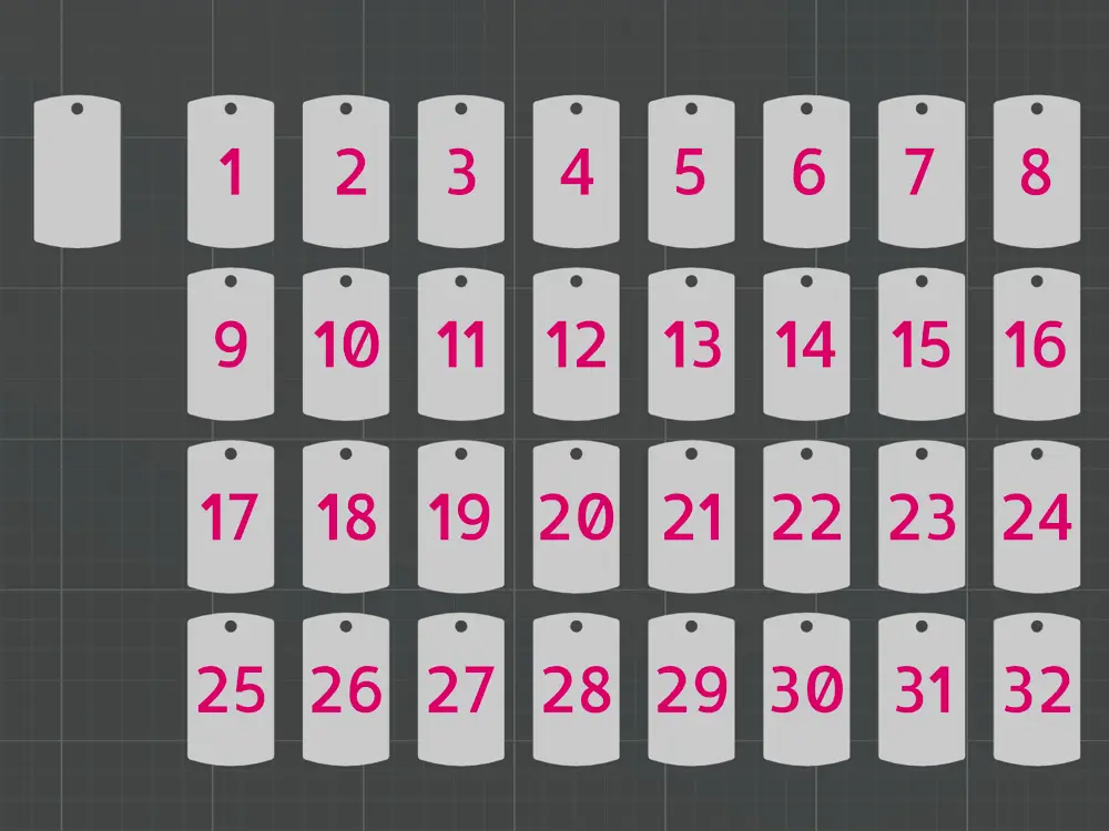 Inset Numbered Dog Tags