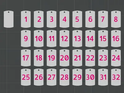 Inset Numbered Dog Tags