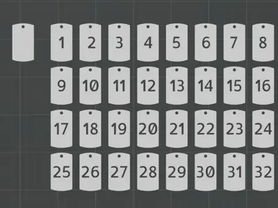 Dog Tags numbered through
