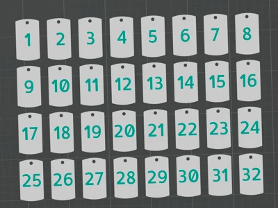 Numbered Dog Tags