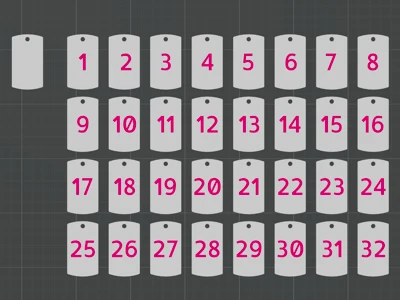 Inset Numbered Dog Tags