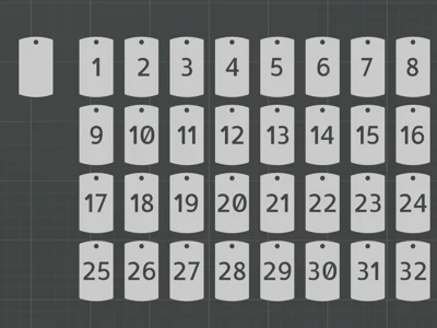 Dog Tags numbered through