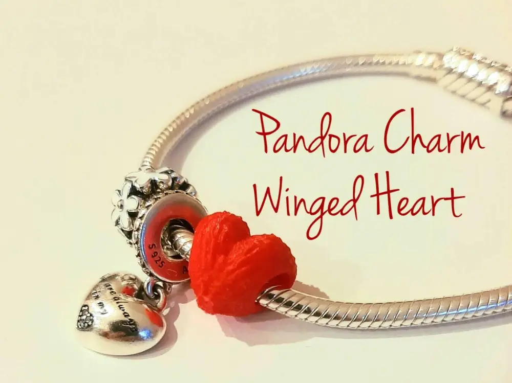 Winged heart Pandora charm