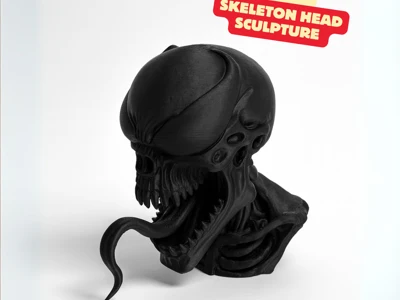 VENOM SKELETON HEAD SCULPTURE