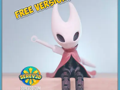 Hornet Flexi Shelf Buddy - FREE Hollow Knight Mini Character STL/3MF