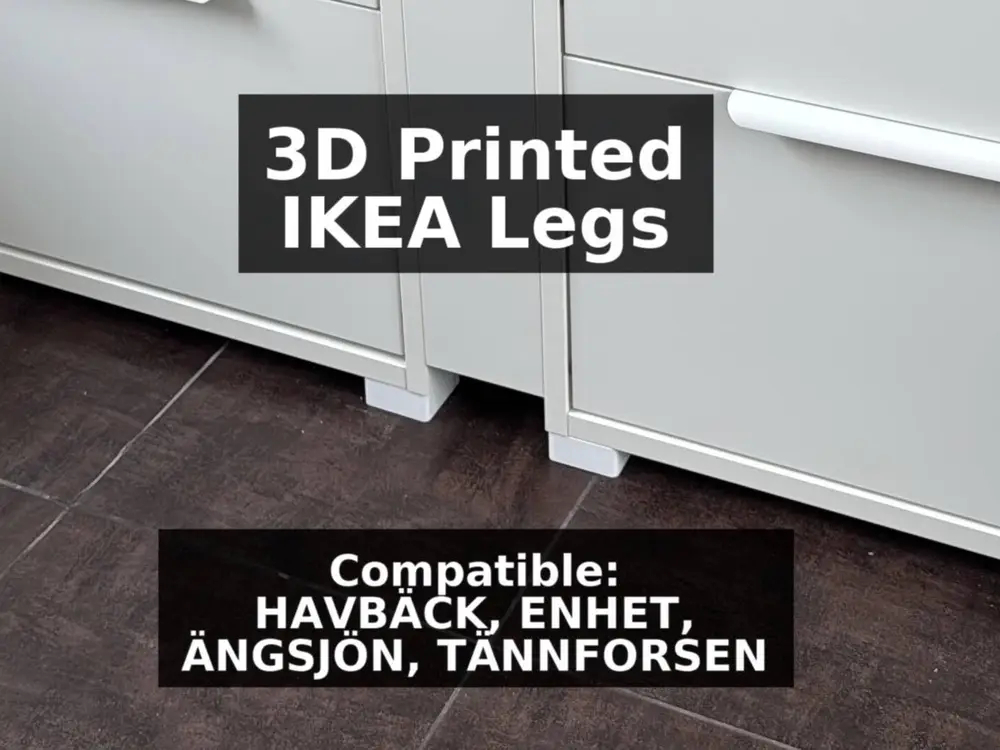 3D Printed Support Legs for IKEA Cabinets