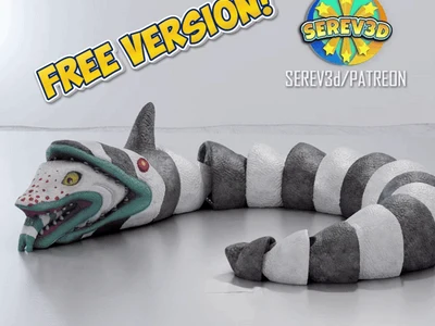 Beetlejuice Sandworm - FREE Articulated Halloween Creature - No Supports 3D Print STL/3MF