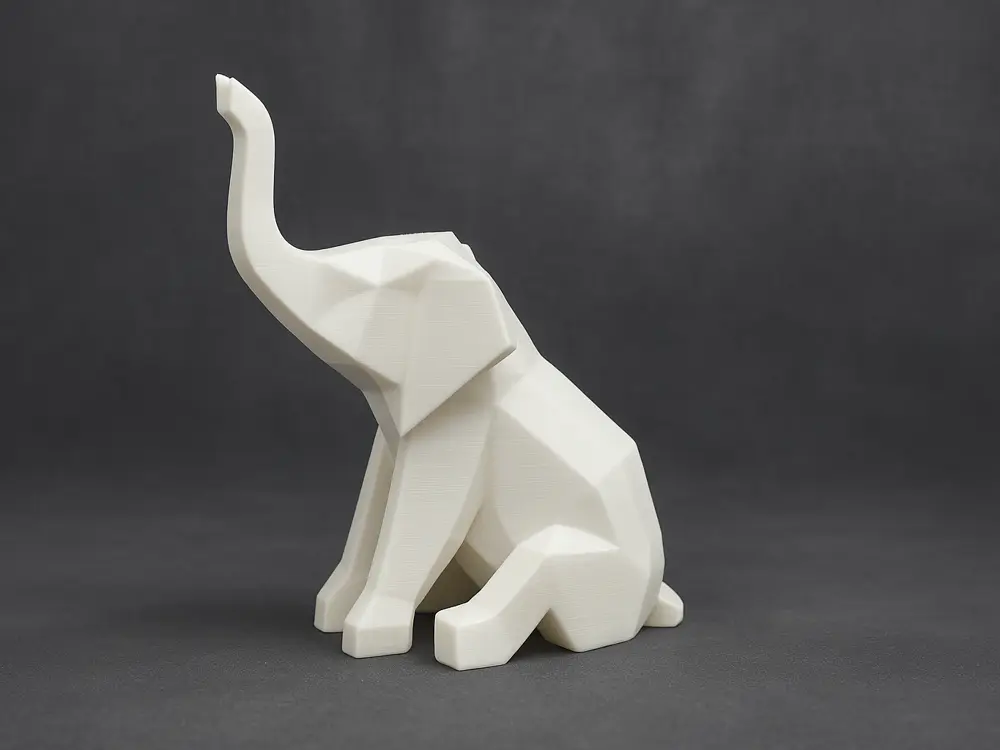 Sitting Low Poly Elephant – Decorative Model