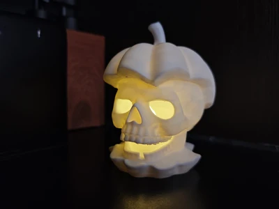 Halloween Skeleton Pumpkin candle light