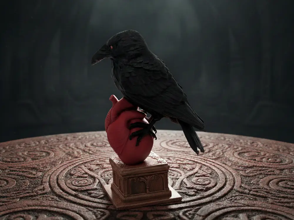 🖤 Raven Heart – Dark Symbolic Sculpture