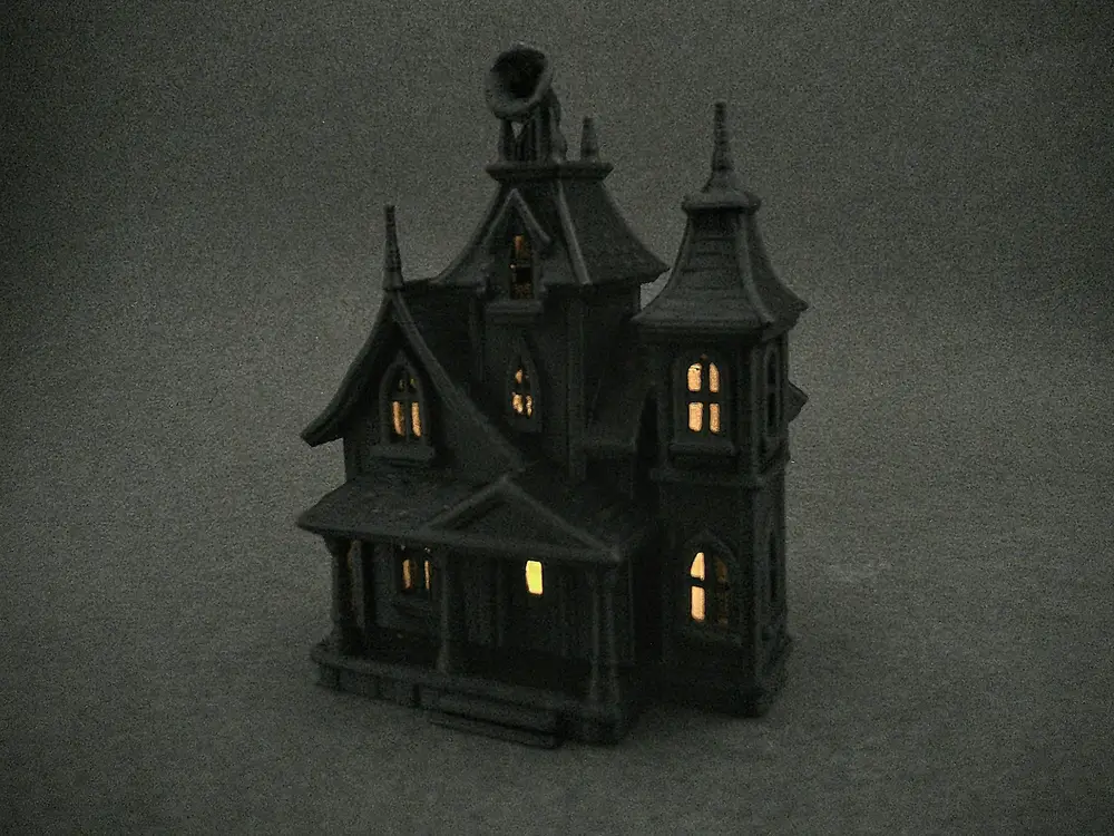 Glowing haunted house