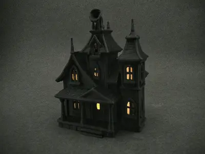 Glowing haunted house