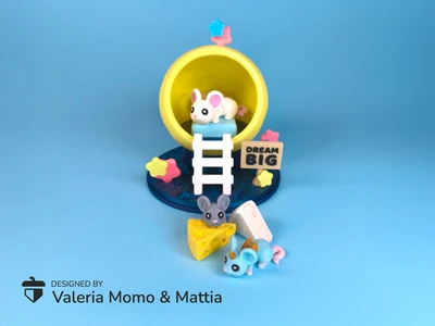 Moon Diorama for Cute Flexi Animals 🌙🐭 Mouse Edition