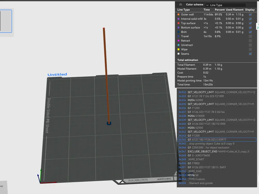 Z Offset High limit Test to control gantry level only 13 mins 1.18g