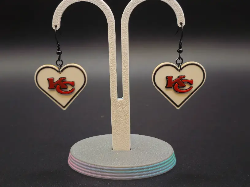 KC Chiefs Heart Earrings