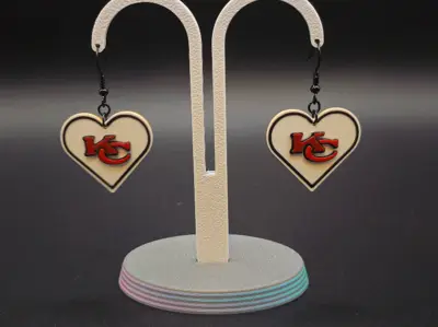KC Chiefs Heart Earrings