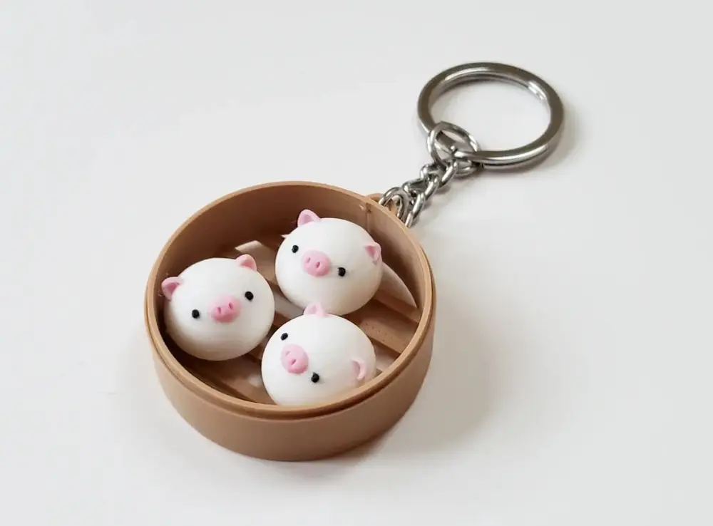 Piggy Bun Fidget Keychain (Dim Sum)