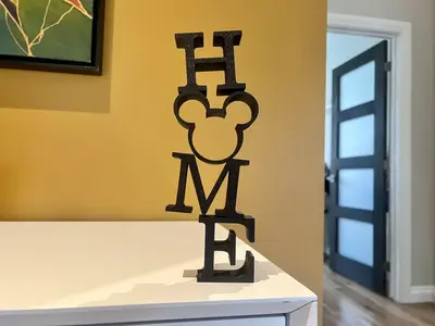 "HOME” Mickey Silhouette Decorative Sign