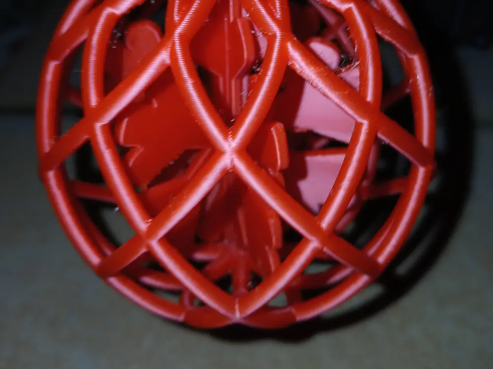 Christmas tree ball containing a snowflake