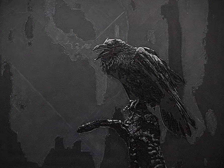 Crow / Raven HueForge / Filamentpainting for Halloween