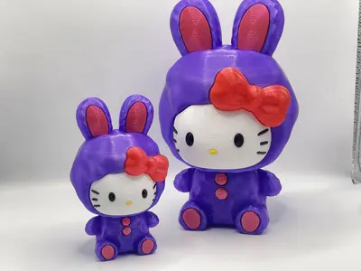 兔子系列三丽鸥Hello Kitty凯蒂猫~无需多色打印机~分色分件玩具摆件