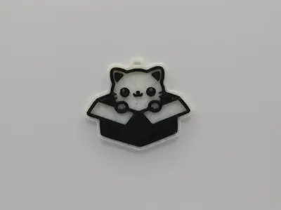 Cute Cat in a Box Keychain