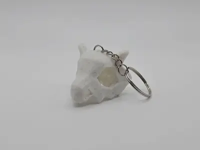 Cubone Pokemon Skull Lowpoly Keychain (Remix)