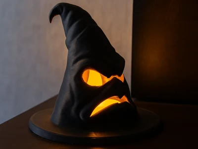 Grumpy Halloween Witch Hat - Tealight LED