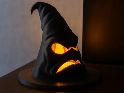 Grumpy Halloween Witch Hat - Tealight LED