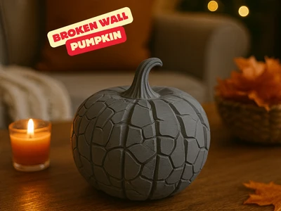 BROKEN WALL PUMPKIN / AUTUMN DECOR / HALLOWEEN