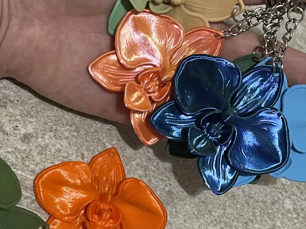 Orchid flower keychain