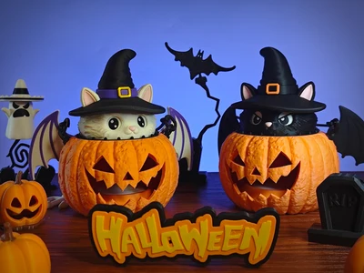 Magic Cat of the Night · Pumpkin Lantern 夜之魔法猫 · 南瓜灯