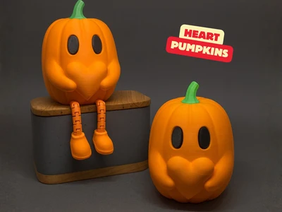 HEART PUMPKINS ARTICULATED / HALLOWEENDECOR