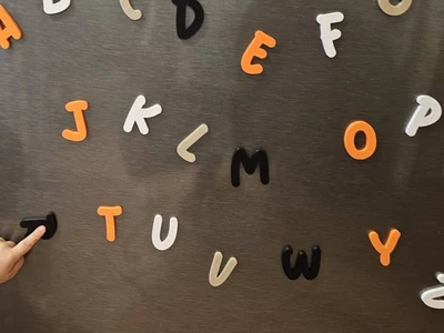 Magnetic alphabet letters
