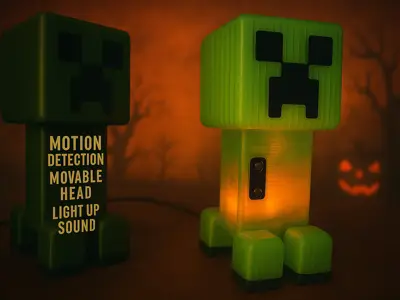 Interactive Minecraft Creeper – Animation, Light & Sound