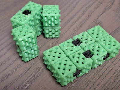 Infinity fidget cube with massage spikes for SLA printers