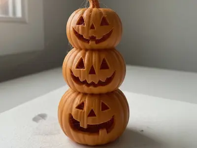 Stacked pumpkin tealight