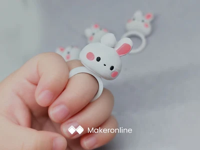 Cute Little Rabbit Ring for Children/儿童可爱小兔戒指