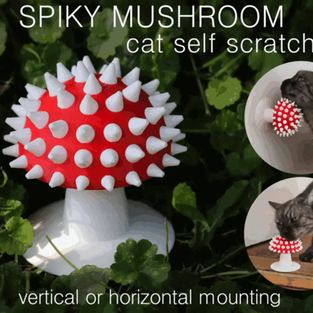 Spiky Mushroom Cat Self Scratcher Groomer