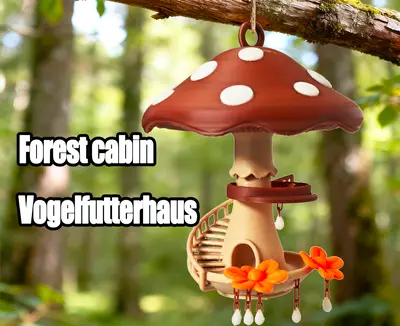 Forest cabin-Vogelfutterhaus 林间小屋-喂食器