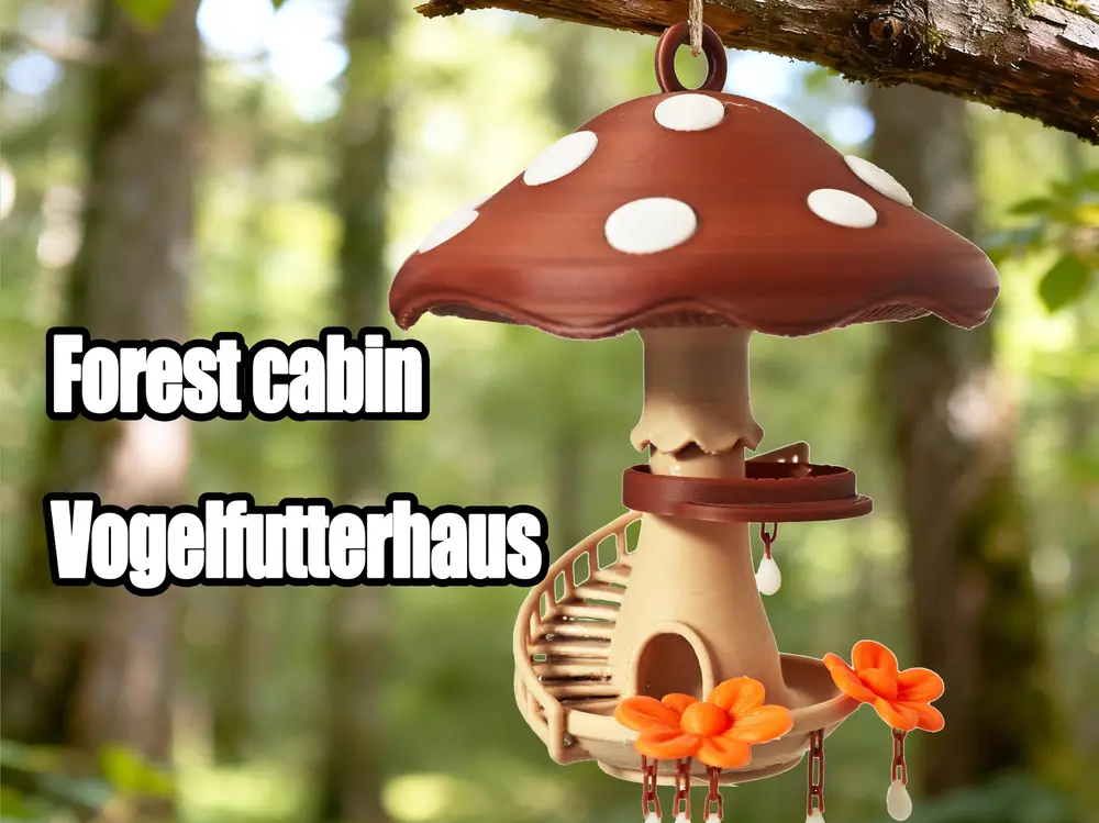 Forest cabin-Vogelfutterhaus 林间小屋-喂食器