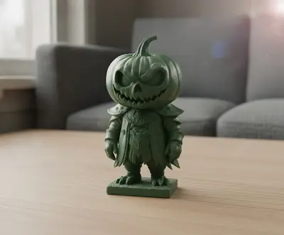 Pumpkin head halloween figure