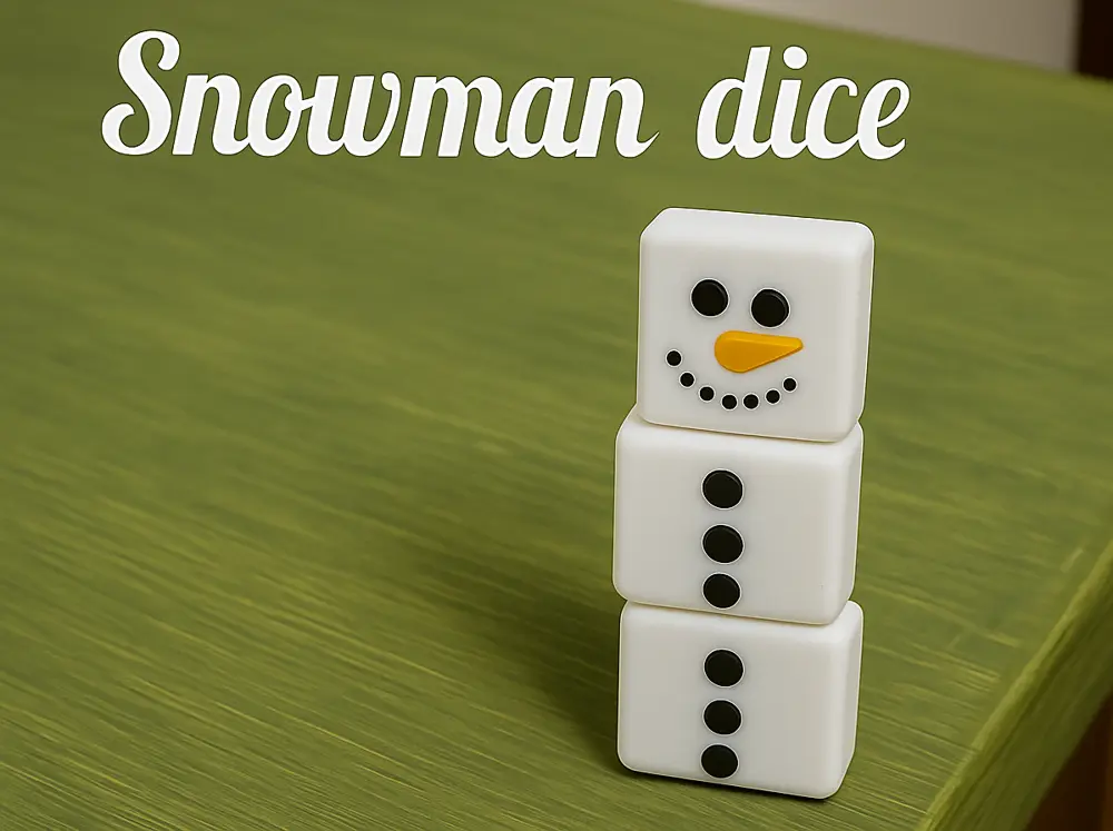 Snowman dice toy